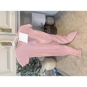 Soft Bamboo Pink Baby Onesie with Front Zipper PJ Sleeper Size 12-18 Month